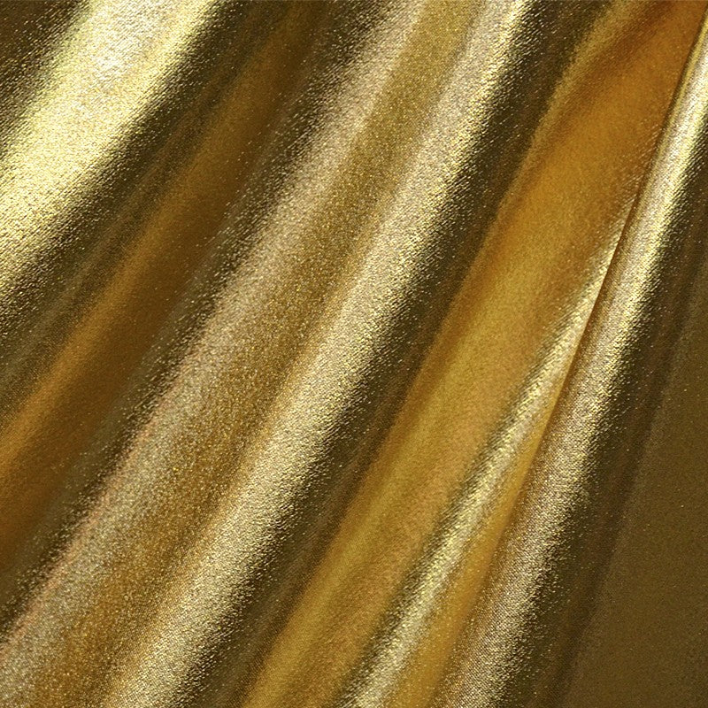 Lycra-Reststücke mit Folienbeschichtung in Gold – verschiedene Maße x 150 cm Breite. - Ribes y Casals