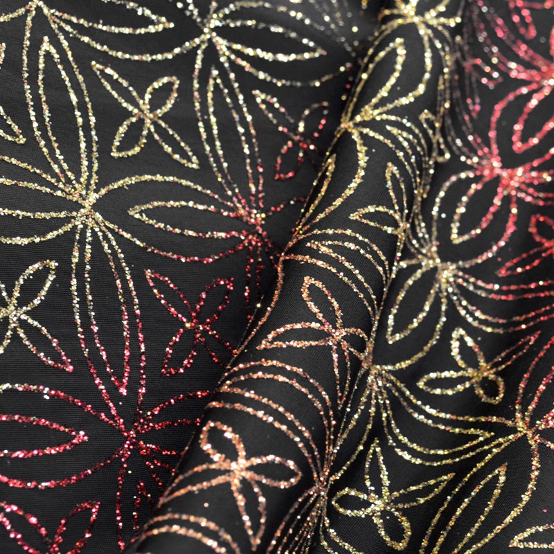 Schwarz Rot Glitter Rash Guard - Ribes y Casals