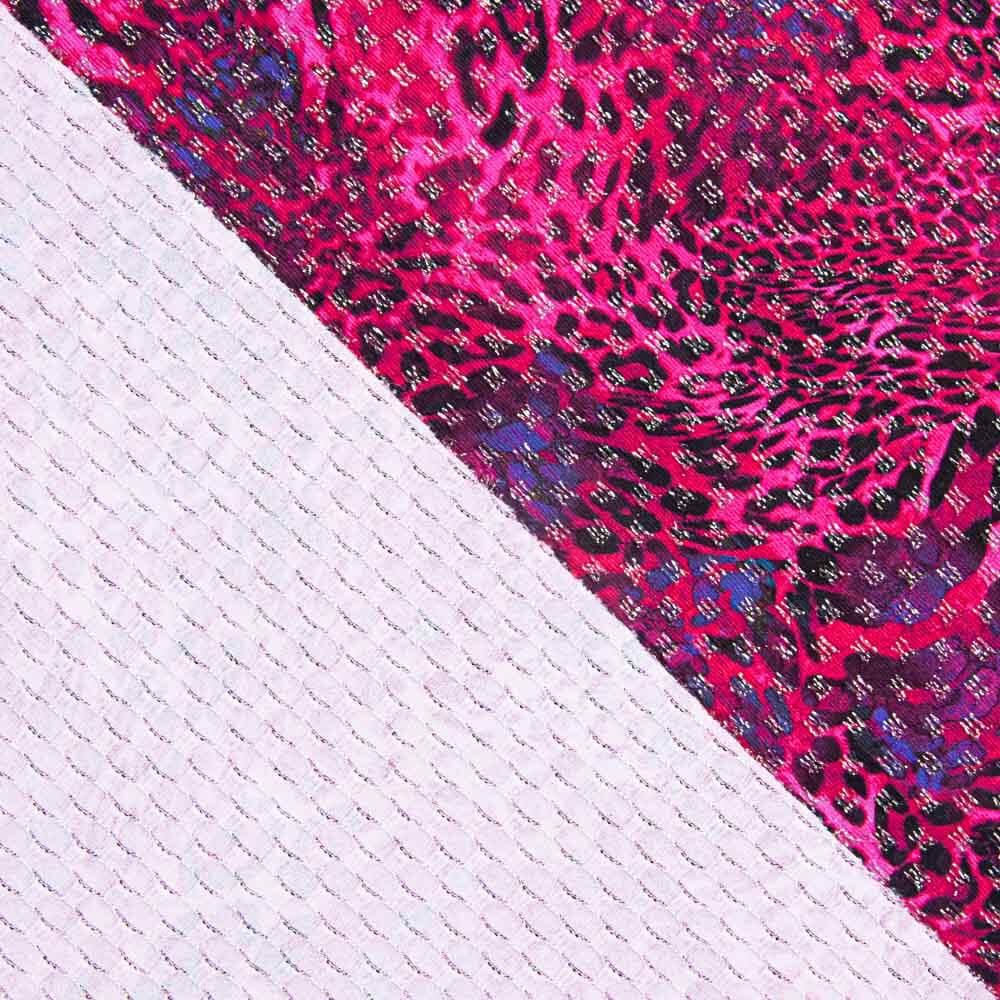 Fuchsia Leopard Leopard Lycra Lurex - Ribes y Casals