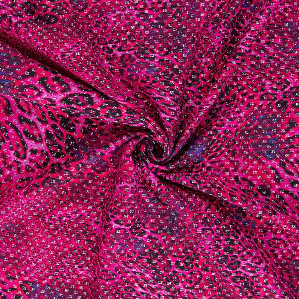 Fuchsia Leopard Leopard Lycra Lurex - Ribes y Casals