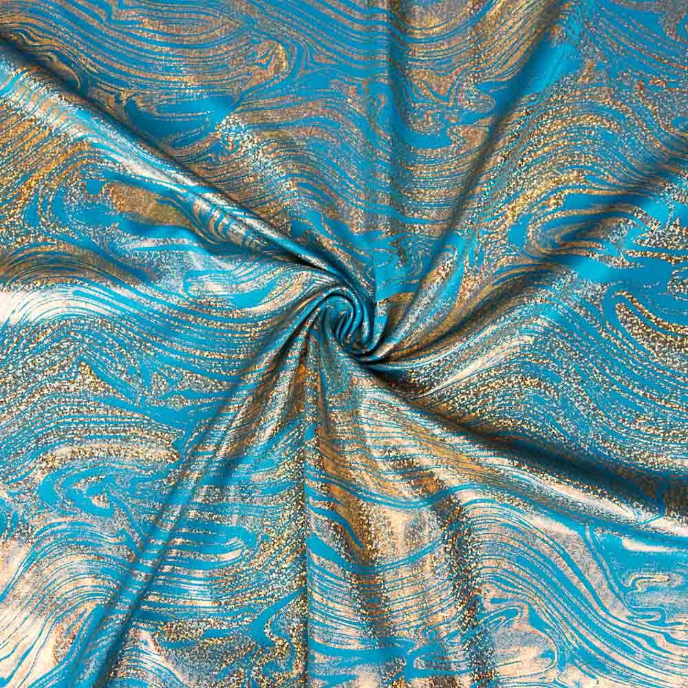 Türkis marmorierte Folie Rash Guard - Ribes y Casals