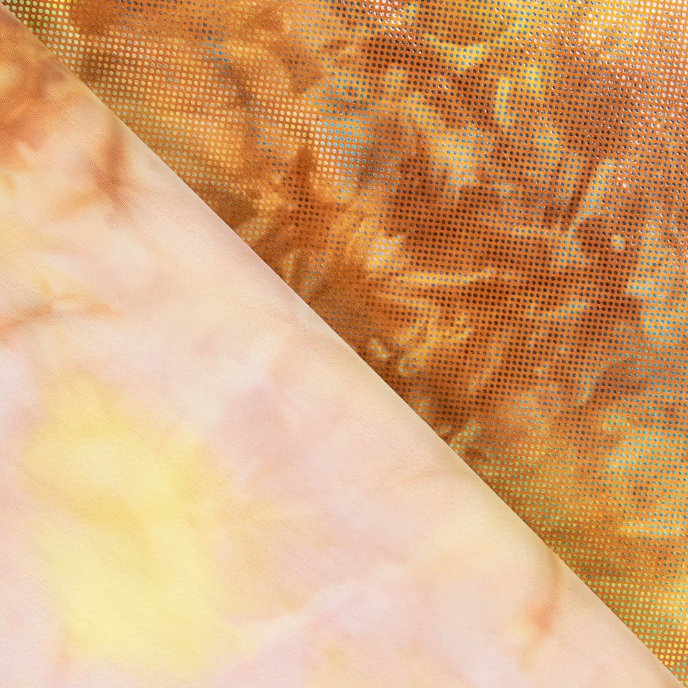 Lycra-Reststück mit Hologramm-Relief, orange – verschiedene Maße, Breite 140 cm - Ribes y Casals