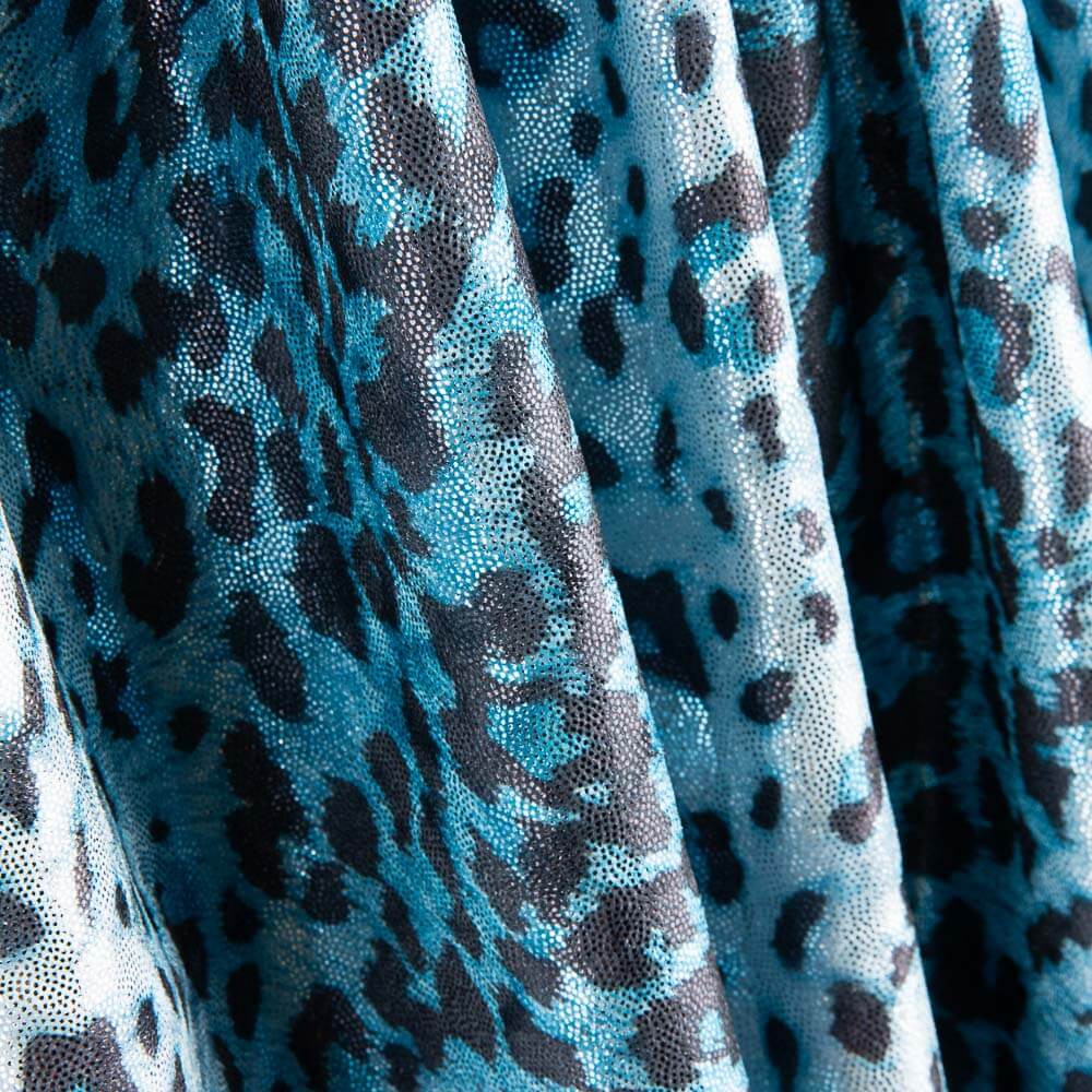 Lycra Lamé Leopard Blau - Ribes y Casals