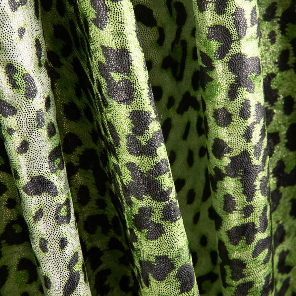 Lycra Lamé Leopard Grün - Ribes y Casals