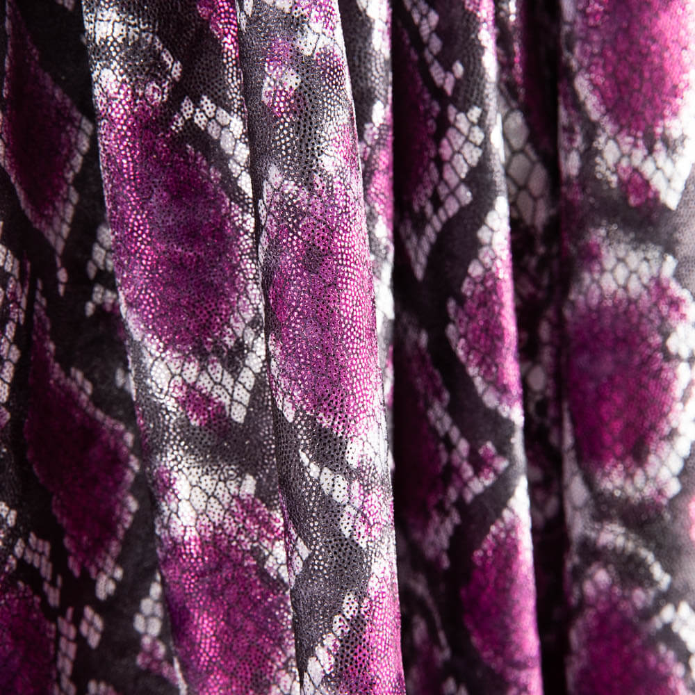 Lycra Lamé Schlange Cyclamen - Ribes y Casals