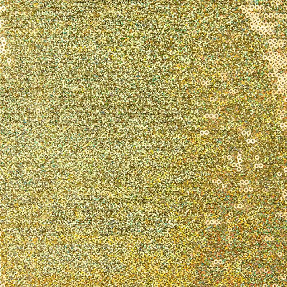 Restposten: Holografischer Lycra-Paillettenstoff in Gold – verschiedene Größen x 140 cm Breite - Ribes y Casals