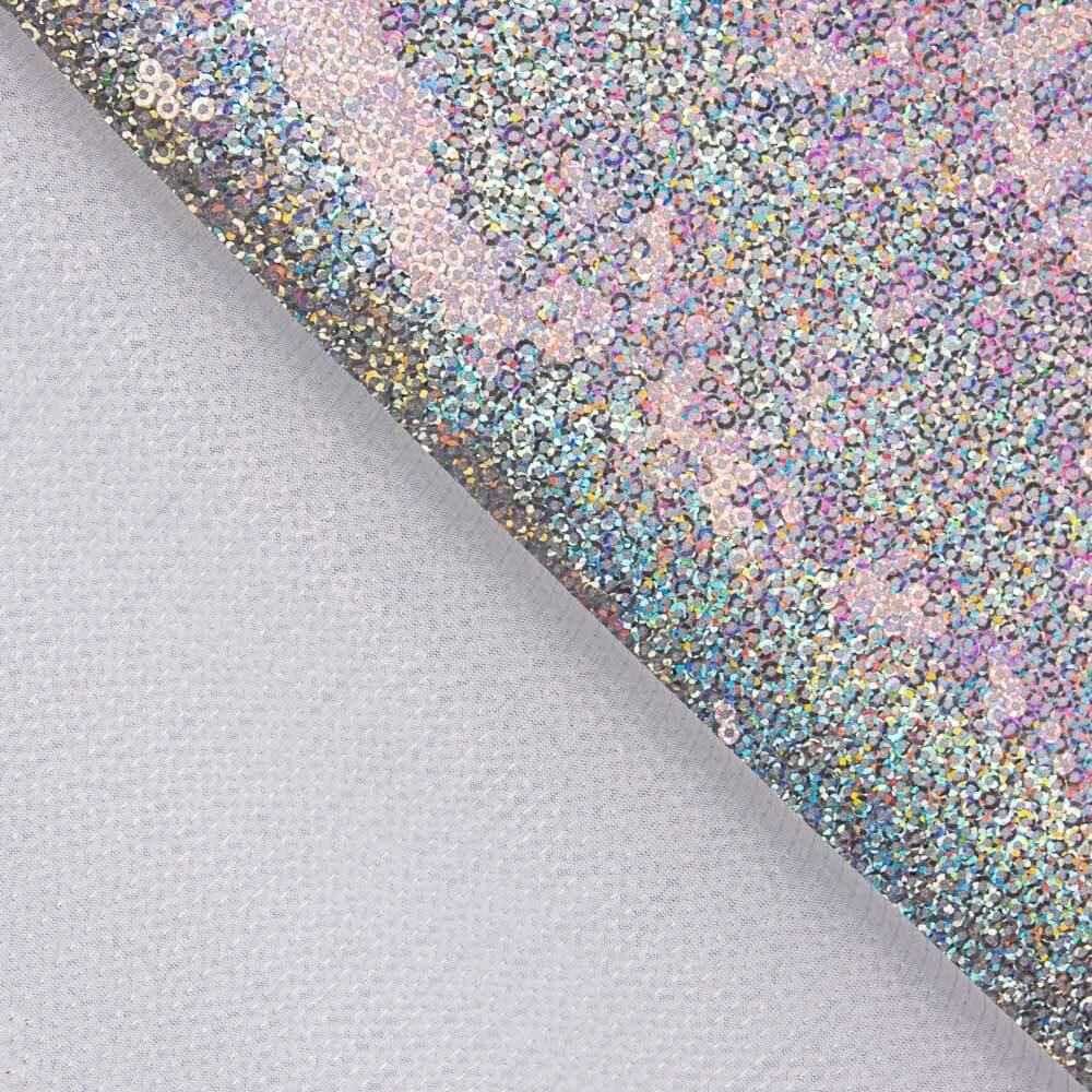 Silber Holografie Lycra Pailletten Holografie Silber - Ribes y Casals