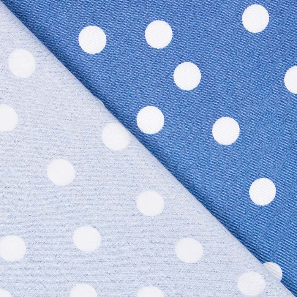 Lyocell Spandex Polka Dots Elektrisch Blau 14mm - Ribes y Casals