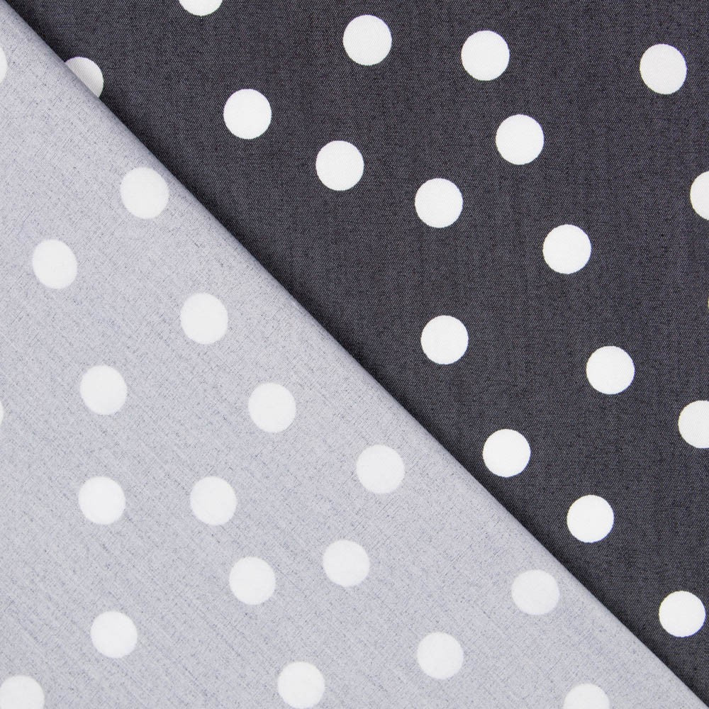 Lyocell Spandex Polka Dots Schwarz 14mm - Ribes y Casals