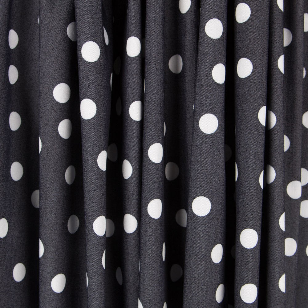 Lyocell Spandex Polka Dots Schwarz 14mm - Ribes y Casals