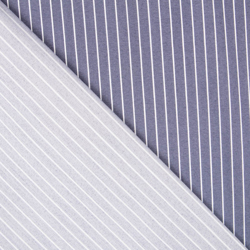 Lyocell Spandex Slim Stripes Blau - Ribes y Casals