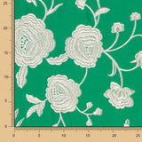 Besticktes Ecru Tencel Smaragd Stickerei Schal - Ribes y Casals