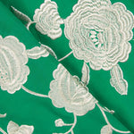 Besticktes Ecru Tencel Smaragd Stickerei Schal - Ribes y Casals