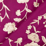 Bestickter Schal Ecru Tencel Strawberry - Ribes y Casals