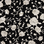 Bestickter Schal Ecru Tencel Schwarz - Ribes y Casals