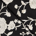 Bestickter Schal Ecru Tencel Schwarz - Ribes y Casals