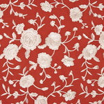 Besticktes Schultertuch Ecru Tencel Rot - Ribes y Casals