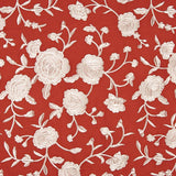 Besticktes Schultertuch Ecru Tencel Rot - Ribes y Casals