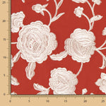 Besticktes Schultertuch Ecru Tencel Rot - Ribes y Casals