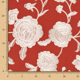 Besticktes Schultertuch Ecru Tencel Rot - Ribes y Casals