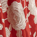 Besticktes Schultertuch Ecru Tencel Rot - Ribes y Casals