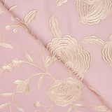 Bestickter Schal Ecru Tencel Pearl Pink - Ribes y Casals