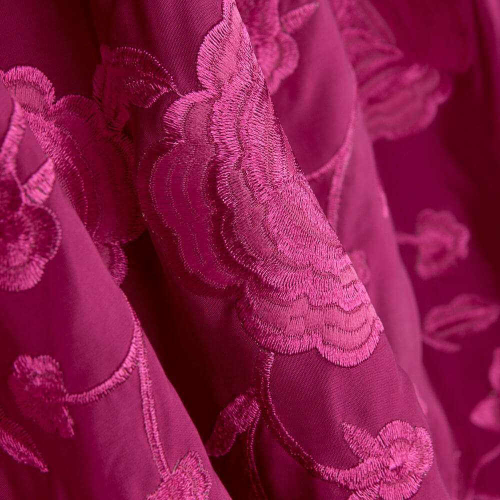 Stickerei-Schal Fuchsia Tencel Strawberry - Ribes y Casals