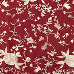 Dunkelrotes besticktes Tencel-Stickerei-Tuch - Ribes y Casals