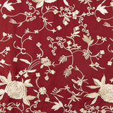 Dunkelrotes besticktes Tencel-Stickerei-Tuch - Ribes y Casals