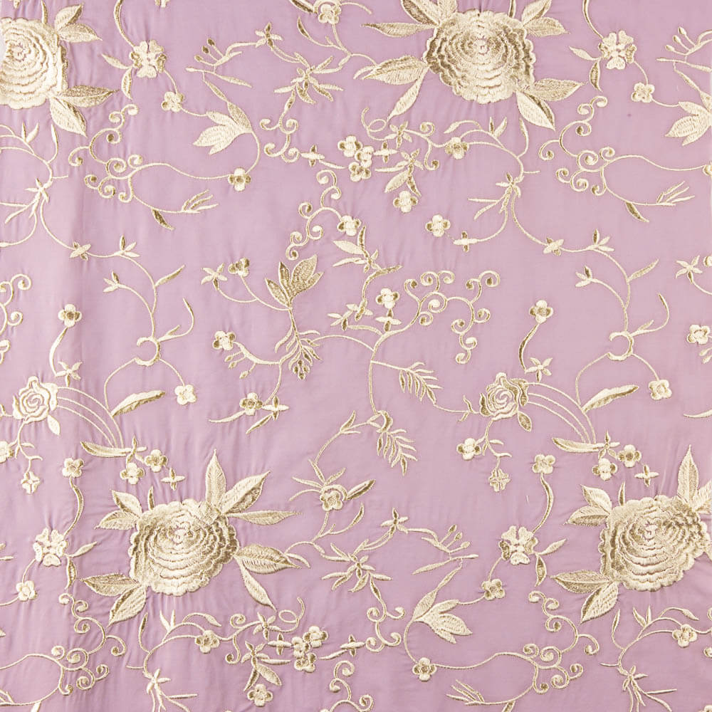 Mauve bestickter Tencel-Schal - Ribes y Casals