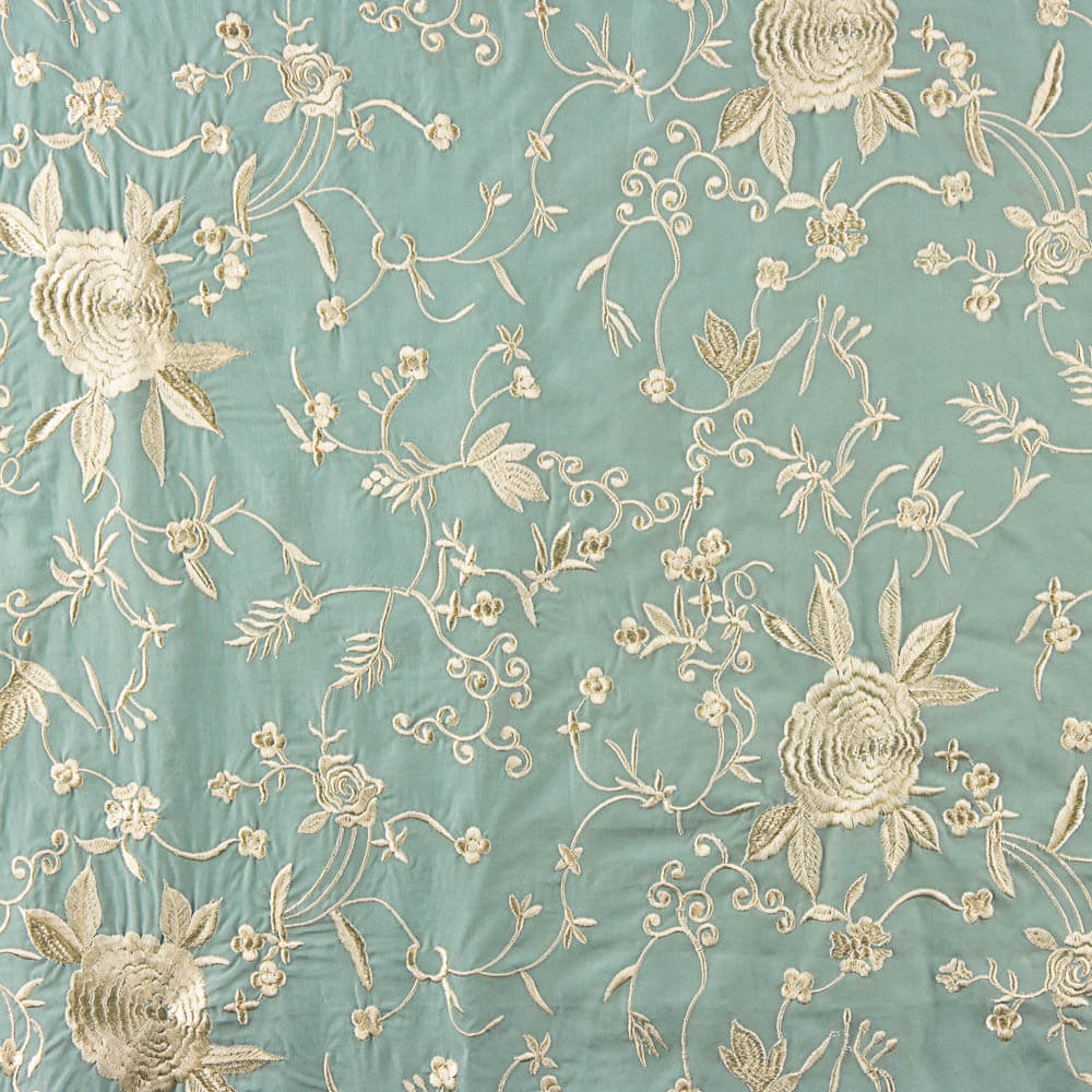 Bestickter Tencel-Schal Mineral Blue - Ribes y Casals
