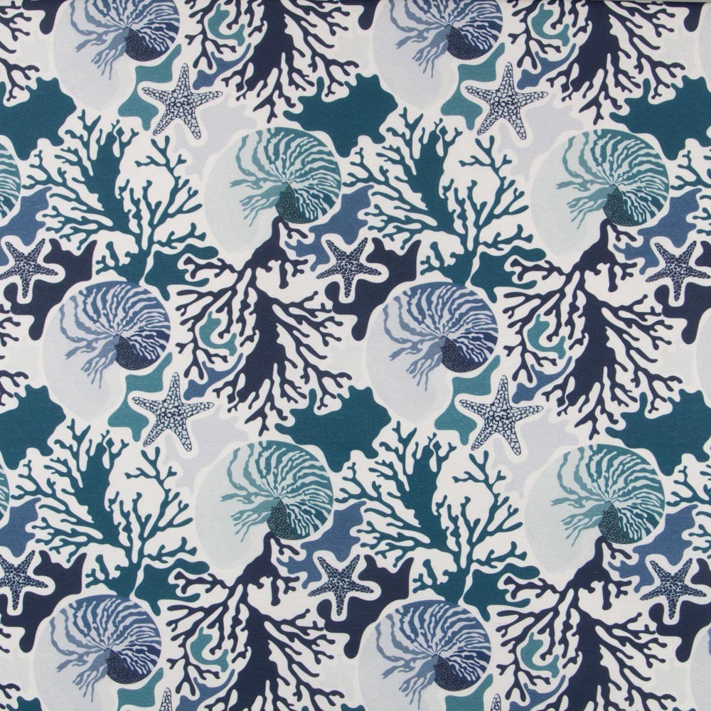 Anti-Fleck-Tischdecke Blau Muscheln - Ribes y Casals