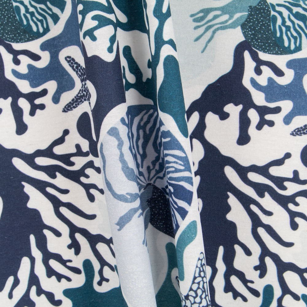 Anti-Fleck-Tischdecke Blau Muscheln - Ribes y Casals