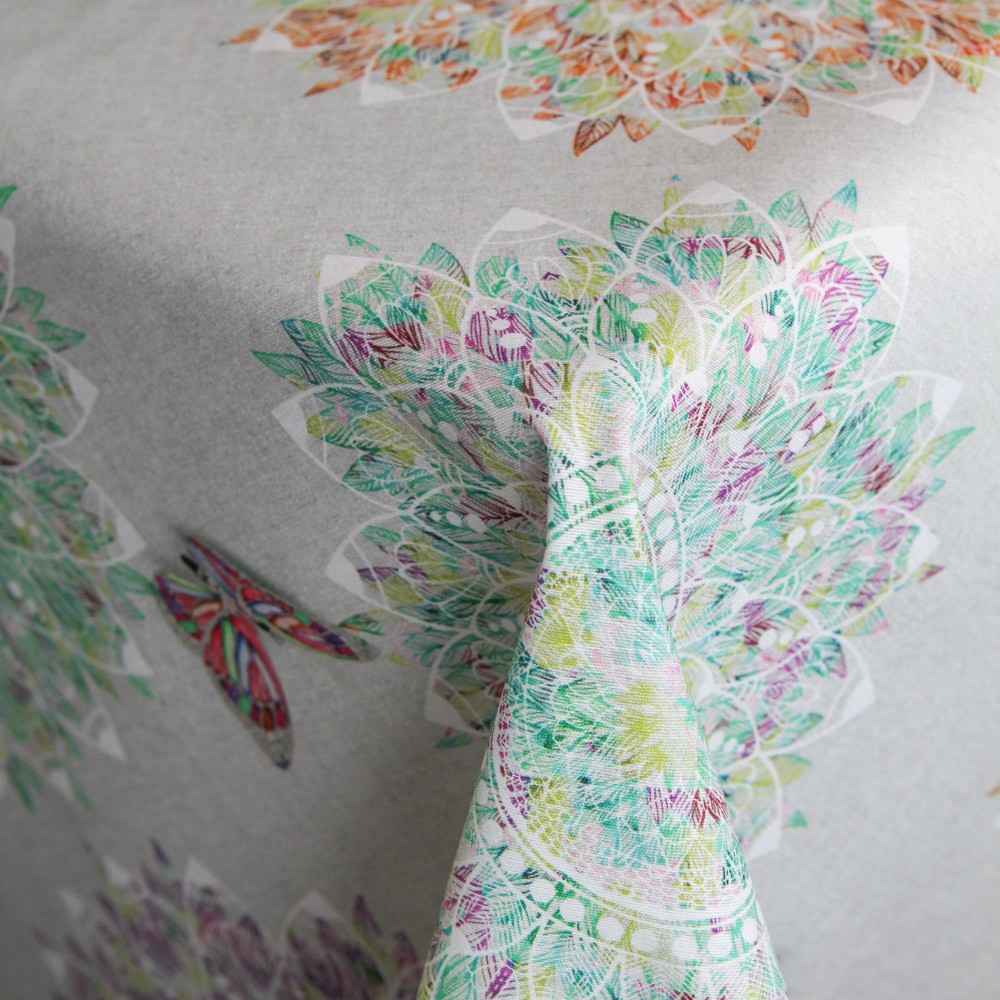 Mandala Federn Anti-Fleck-Tischdecke - Ribes y Casals
