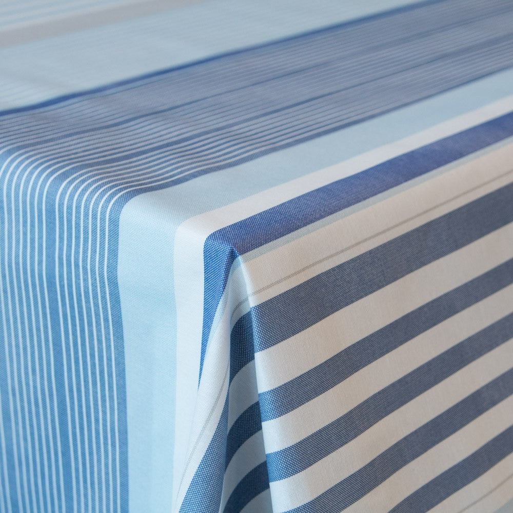 Anti-Fleck-Tischdecke Blau gestreift - Ribes y Casals
