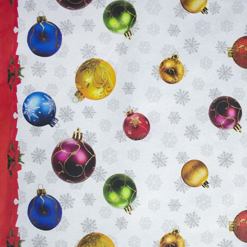 Weihnachten Tischtuch Fleckenschutz Kugeln Weiß - Ribes y Casals