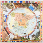 Harzbeschichtetes Tischtuch Karte von Spanien S:140 x 140 - Ribes y Casals