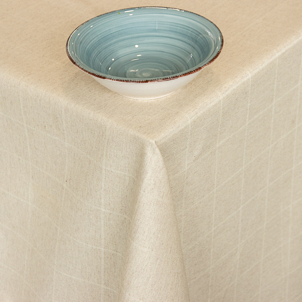 Rustikale Tischdecke Windowpane Tischtuch Kamel - Ribes y Casals