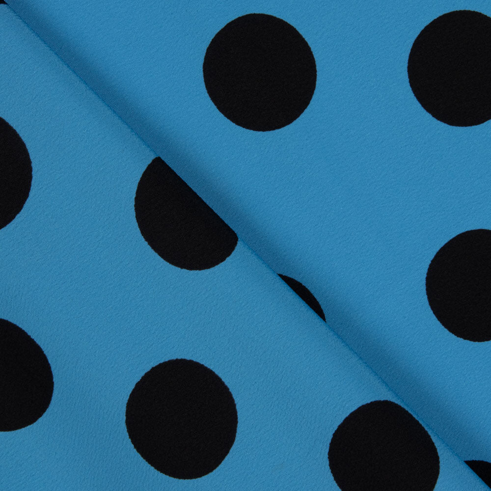 Polka Dot Krepp 33mm Königsblau - Ribes y Casals