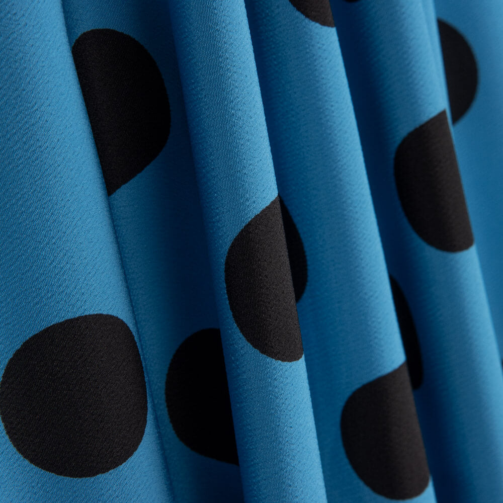 Polka Dot Krepp 33mm Königsblau - Ribes y Casals