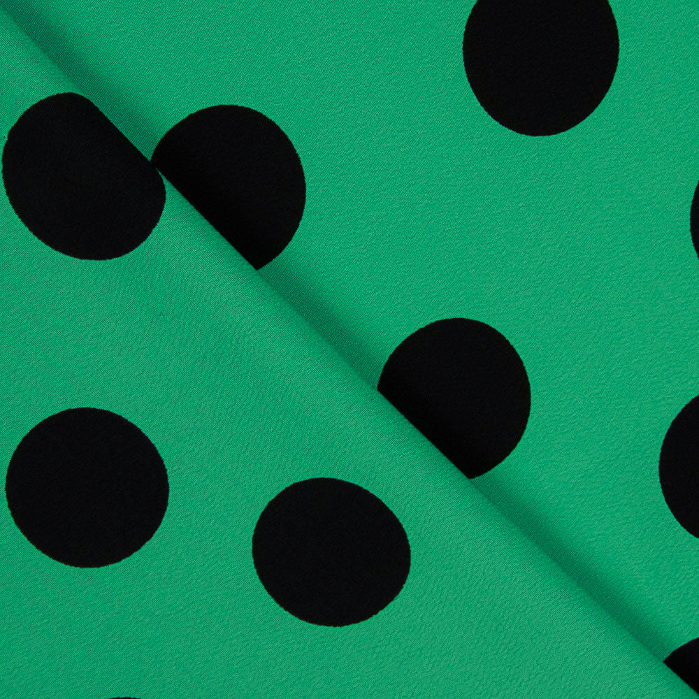 Polka Dot Krepp 33mm Jade Grün - Ribes y Casals