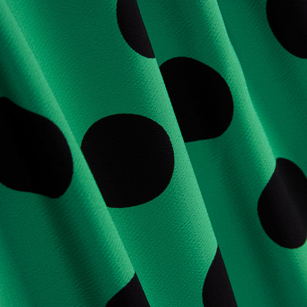 Polka Dot Krepp 33mm Jade Grün - Ribes y Casals