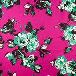 Fuchsia Bedrucktes Polyester Mikado - Ribes y Casals