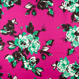 Fuchsia Bedrucktes Polyester Mikado - Ribes y Casals