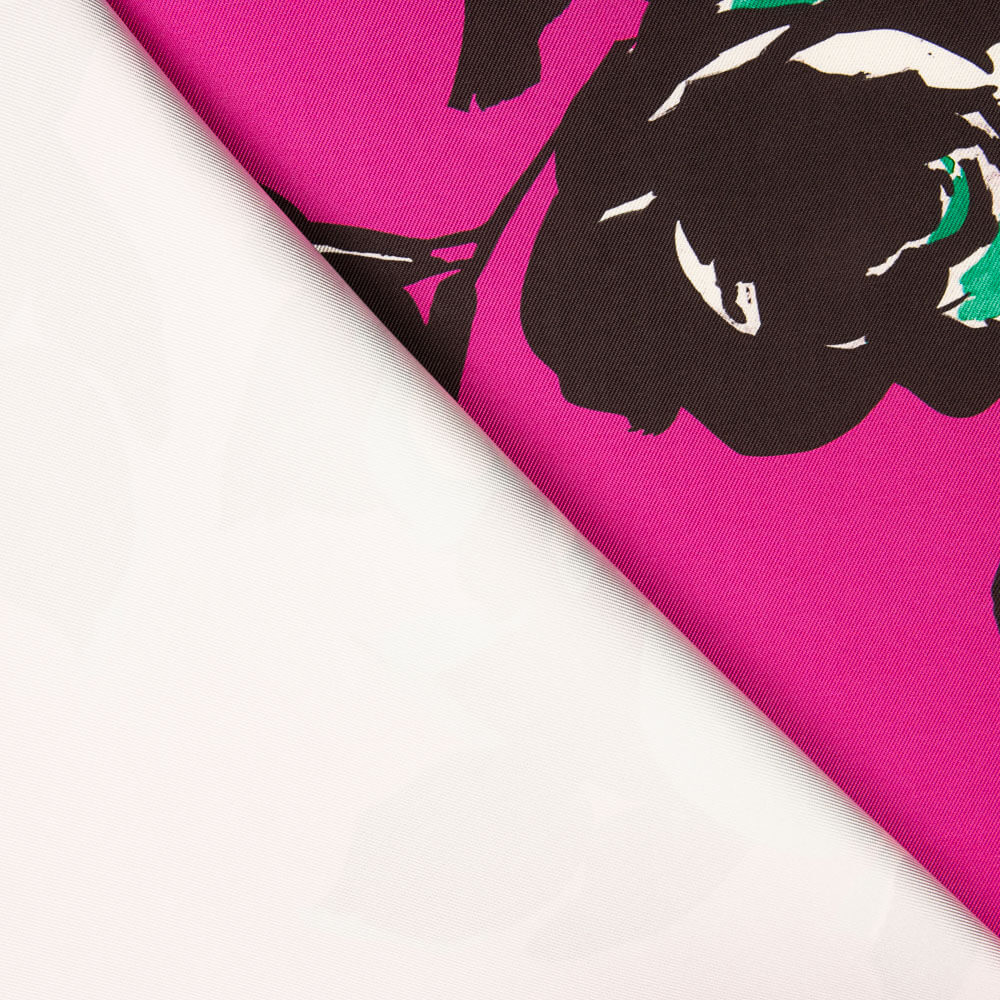 Fuchsia Bedrucktes Polyester Mikado - Ribes y Casals