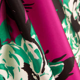 Fuchsia Bedrucktes Polyester Mikado - Ribes y Casals