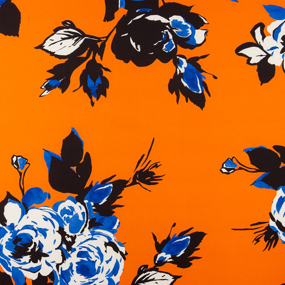 Mikado Polyester bedruckt Orange - Ribes y Casals