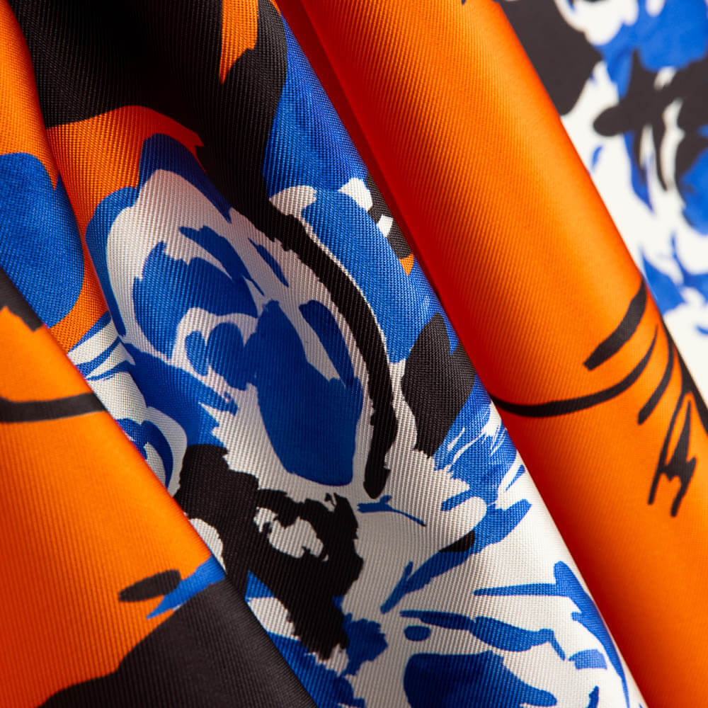 Mikado Polyester bedruckt Orange - Ribes y Casals