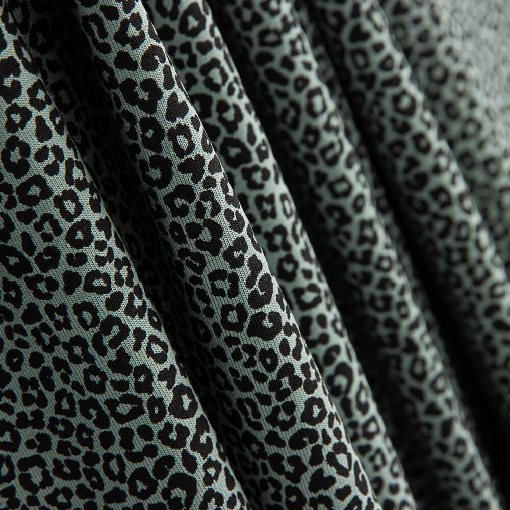 Gestrickte Baumwolle Lycra Leopard Salbei Grün - Ribes y Casals