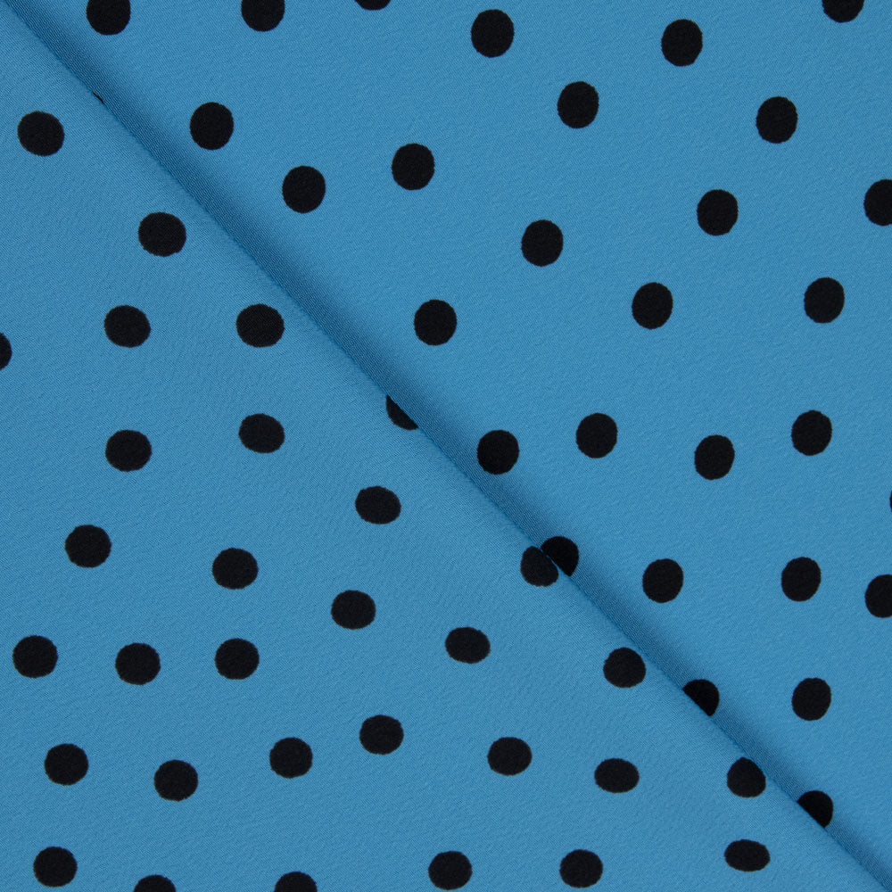 Krepp-Polka-Dots 7mm Königsblau - Ribes y Casals